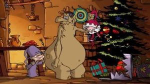 Merlin against Santa Claus's poster