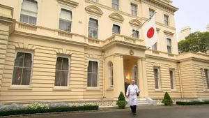 Rick Stein and the Japanese Ambassador's poster