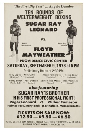 Sugar Ray Leonard vs. Floyd Mayweather Sr's poster