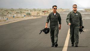 James Corden's Top Gun Training with Tom Cruise's poster