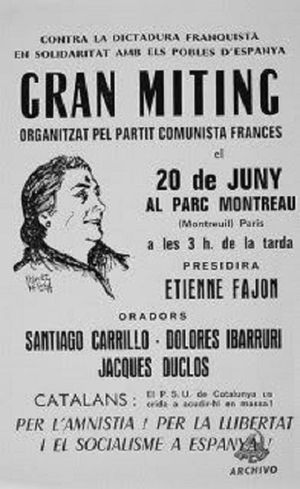 París, 20 de juny de 1971. Miting á Montreuil's poster