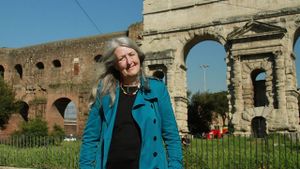 Caligula with Mary Beard's poster