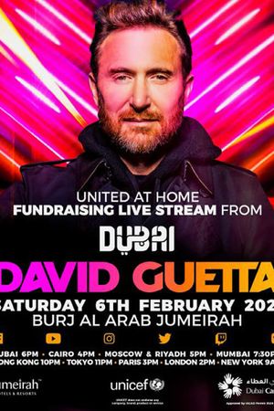 David Guetta | United at Home - Fundraising Live from Burj Al Arab Jumeirah, Dubai's poster