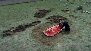 The grave under the plum tree's poster