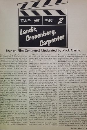 Take One: Fear on Film's poster