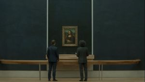 A Night at the Louvre: Leonardo da Vinci's poster