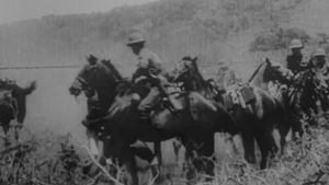 A Skirmish with the Boers Near Kimberley by a Troop of Cavalry Scouts's poster