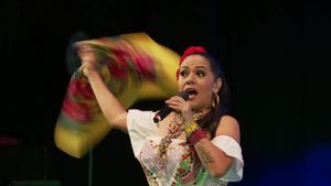 El Grito: Lila Downs at the Macedonio Alcalá Theater, with the Alejandro Díaz Orchestra and the Costumbrista Dance Company's poster