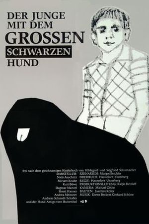 Der Junge mit dem großen schwarzen Hund's poster