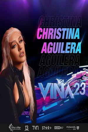 Christina Aguilera at Viña del Mar Festival's poster