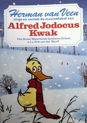 Herman van Veen zingt en vertelt de muziekfabel van Alfred Jodocus Kwak's poster