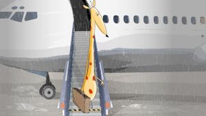 Une girafe sous la pluie's poster