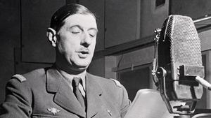 De Gaulle and the Free French in World War II's poster