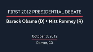 2012 First Presidential Debate's poster