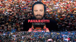 Pavarotti in Hyde Park's poster
