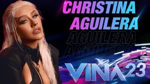 Christina Aguilera at Viña del Mar Festival's poster