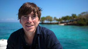 Colombia with Simon Reeve's poster