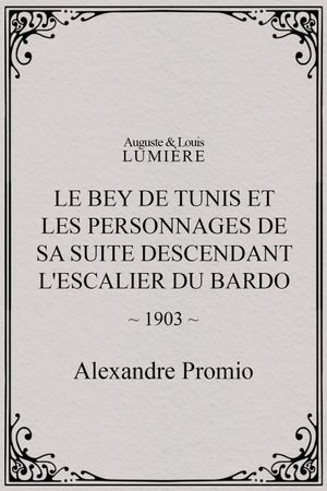 Le Bey de Tunis et les personnages de sa suite descendant l'escalier du Bardo's poster