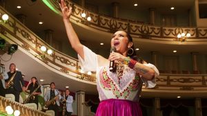 El Grito: Lila Downs at the Macedonio Alcalá Theater, with the Alejandro Díaz Orchestra and the Costumbrista Dance Company's poster