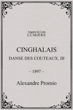 Cinghalais : danse des couteaux, III's poster image