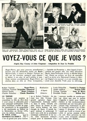 Voyez-vous ce que je vois's poster