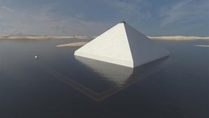 Egypt floating pyramid's poster