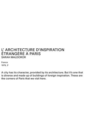 Foreign-Inspired Architecture in Paris's poster