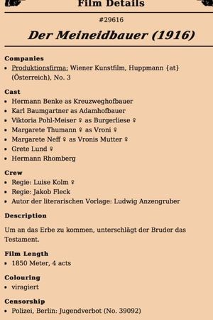 Der Meineidbauer's poster