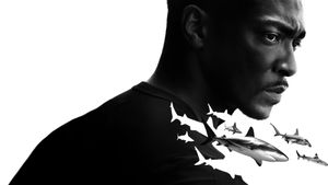 Shark Beach with Anthony Mackie's poster