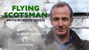 Flying Scotsman with Robson Green's poster