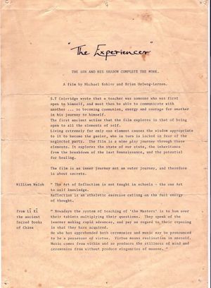 The Experiencer's poster