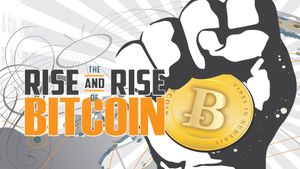 The Rise and Rise of Bitcoin's poster