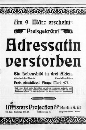 Adressatin verstorben's poster
