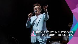 Rick Astley & Blossoms perform The Smiths: Glastonbury 2023's poster