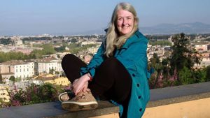 Caligula with Mary Beard's poster