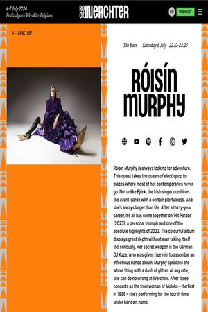 Róisín Murphy - Rock Werchter 2024's poster