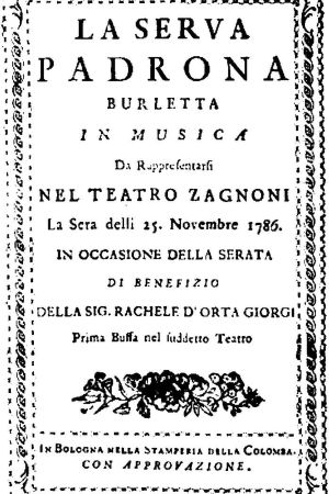 Pergolesi: La Serva Padrona's poster