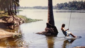 Una isla rodeada de agua's poster