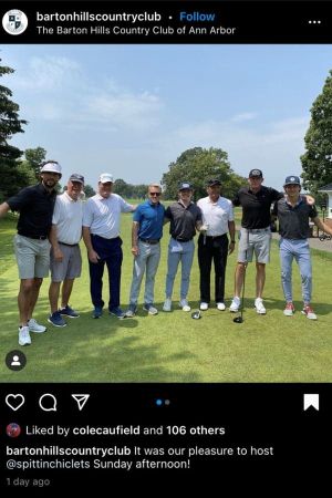Sandbagger Invitational X with Cole Caufield and Trevor Zegras's poster