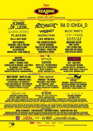 Arctic Monkeys at Reading Festival 2009's poster