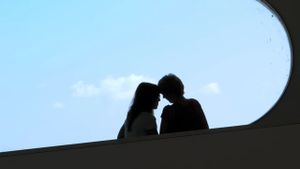 Two Girls Descending the Stairs's poster