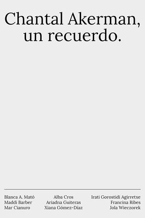 Chantal Akerman, un recuerdo's poster