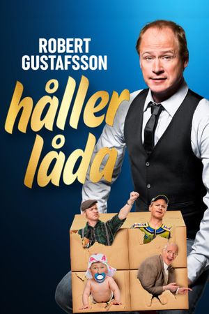 Robert Gustafsson holding the box's poster