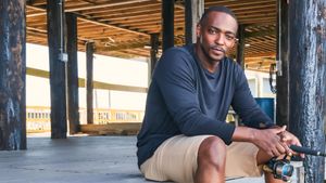 Shark Beach with Anthony Mackie's poster