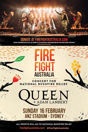 Queen + Adam Lambert: Fire Fight Australia's poster