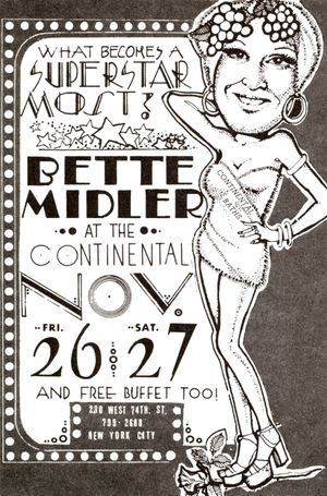 Bette Midler at the Continental Baths's poster