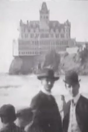 Panorama of beach and Cliff House's poster