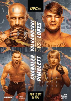 UFC 314: Volkanovski vs. Lopes's poster