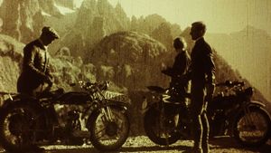 Mit dem Motorrad über die Wolken's poster