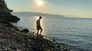 Summer on a solitary beach's poster